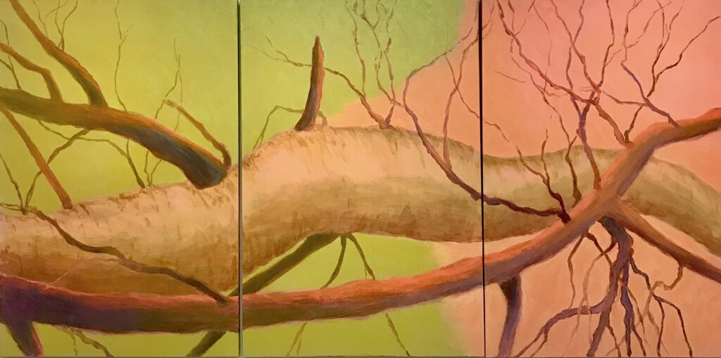 acrylic triptych on panels. 4'x8'